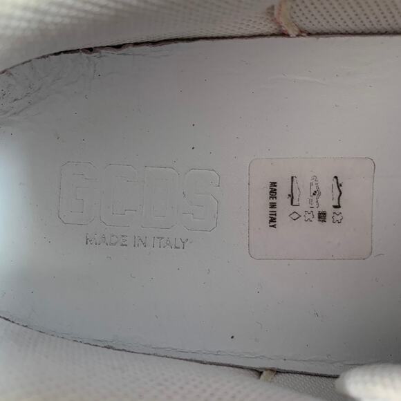 GCDS Size 9 White Red Black Leather Logo Low Top Platform Sneakers - Picture 7 of 14